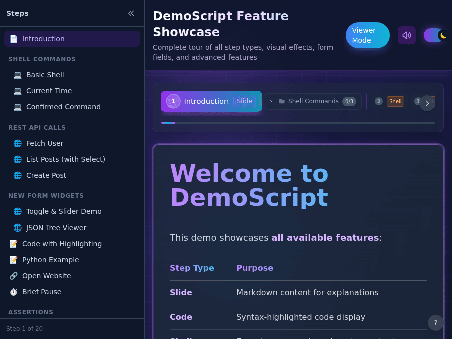 DemoScript in action